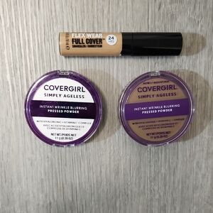 Lot 3 COVERGIRL Simply Ageless Wrinkle Blurring Pressed Powder/REVLON Concealer